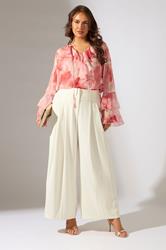 EVANS Plus Size Ivory White Premium Pleat Front Occasion Trousers | Evans 1