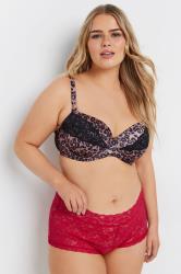 YOURSET Plus Size 3 PACK Red & Black Leopard Print Lace Mid Rise Shorts | Yours Clothing 5