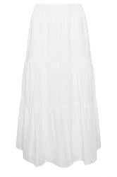 M&Co White Broderie Tiered Cotton Maxi Skirt | M&Co  5
