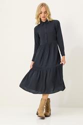 PixieGirl Petite Women Black Acid Wash Tiered Smock Dress | PixieGirl 3
