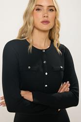 LTS Tall Black Button Detail A-Line Midaxi Dress | Long Tall Sally  5