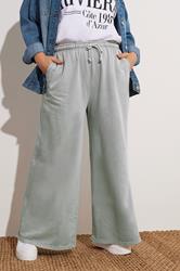 YOURS Plus Size Grey Wide Leg Joggers | Yours Clothing 3