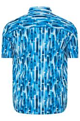 BadRhino Big & Tall Blue Abstract Print Peached Short Sleeve Revere Collar Shirt | BadRhino 8