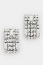 Silver Tone Diamante Square Earrings | Yours Clothing 3