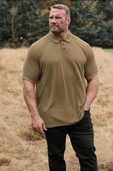 BadRhino Big & Tall Tan Brown Textured Tipped Polo Shirt | BadRhino 3
