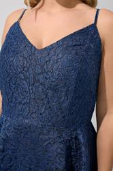 YOURS LONDON Plus Size Navy Blue Lace Midi Dress | Yours Clothing 5