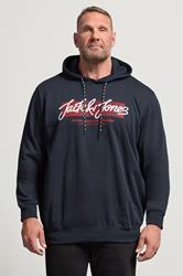 JACK & JONES Big & Tall Navy Blue Hoodie | BadRhino 3