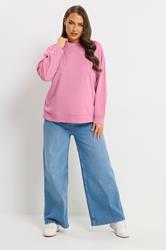 YOURSET Plus Size 2 PACK Black & Pink Sweatshirts | Yours Clothing 4