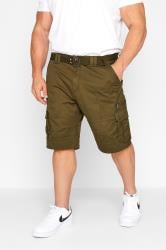 KAM Khaki Green Canvas Cargo Shorts | BadRhino 3