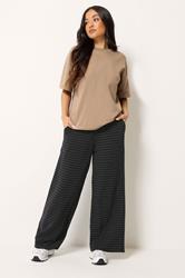 PixieGirl Petite Women's Black & White Striped Wide Leg Trousers | PixieGirl 3