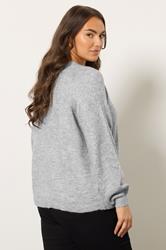 EVANS Plus Size Grey Bow Tie Front Knit Cardigan | Evans 2