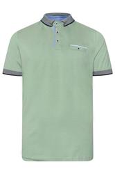 BadRhino Big & Tall Green Chambray Pocket Polo Shirt