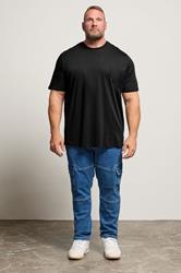JACK & JONES Big & Tall Black Jenoa Crew T-Shirt | BadRhino 1