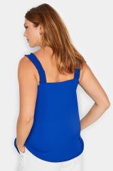 LTS Tall Women's Cobalt Blue Ruched Swing Cami Top 2