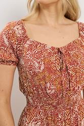 LTS Tall Women's Rust Orange Floral Midi Dress | Long Tall Sally 5