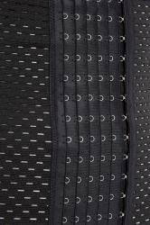 Plus Size Black Textured Mesh Hook & Eye Control Belly Band | Yours Clothing 2