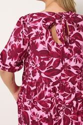 YOURS Plus Size Pink Floral Smock Maxi Dress | Yours Clothing 4