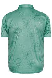 BadRhino Golf Big & Tall Green Floral Print Polo Shirt | BadRhino 8