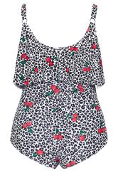 YOURS Plus Size White Leopard Print Frill Swimsuit | Yours Clothing 6