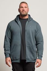 BadRhino Big & Tall Storm Blue Zip Through Hoodie | BadRhino 3