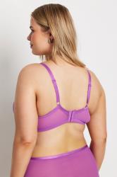 YOURS Plus Size Purple Lace Detail Non-Padded Bra | Yours Clothing  2