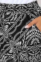 YOURS Plus Size Black Bandana Print Textured Wide Leg Trousers | Yours Clothing 4