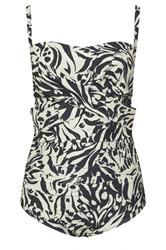 YOURS Plus Size Black Abstract Animal Print Super Sculpt Swimsuit | Yours Clothing 8
