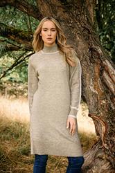 LTS Tall Beige Brown Contrast Trim Jumper Dress | Long Tall Sally 1