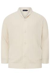 BadRhino Big & Tall Natural Brown Knitted Shawl Cardigan