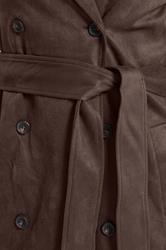 LTS Tall Women's Chocolate Brown Faux Suede Trench Coat | Long Tall Sally 6
