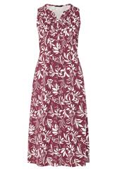 EVANS Plus Size Berry Red Leaf Print Cotton Dress | Evans  6