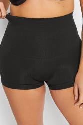 Plus Size Black Seamless Control High Waisted Shorts | Yours Clothing 1