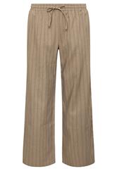PixieGirl Petite Natural Brown Stripe Pull On Wide Leg Trousers