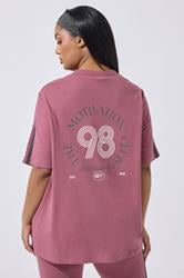YOURS ACTIVE Curve Pink 'The Motivation Club' T-Shirt 4