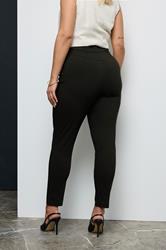 Curve Plus Size Black Bengaline Slim Leg Trousers 2