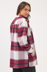 YOURS Plus Size Red & White Check Shacket | Yours Clothing 2
