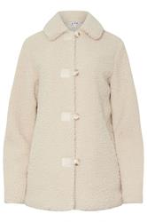 LTS Tall Ivory White Borg Button Through Jacket | Long Tall Sally 6