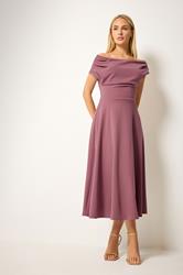 STAR Mauve Purple Off Shoulder Fit and Flare Dress | StarByJM 3