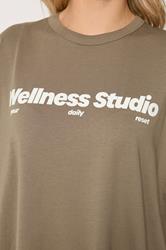 YOURS ACTIVE Plus Size Brown 'Wellness Studio' T-Shirt | Yours Clothing 5