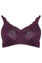 YOURS Curve Dark Purple Lace Bra
