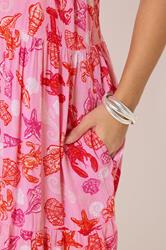 YOURS Plus Size Pink Mixed Shell Print Dress | Yours Clothing 6