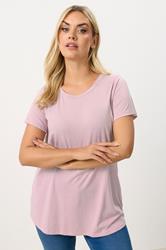 YOURS Plus Size Light Pink Core T-Shirt | Yours Clothing 3