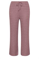 YOURS Curve Dusky Pink Bubble Textured Wide Leg Trousers