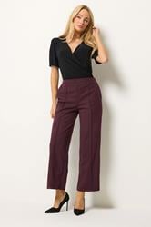 M&Co Berry Purple Pintuck Trousers | M&Co 3