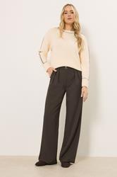 LTS Tall Women's Chocolate Brown Buckle Wide Leg Trousers | Long Tall Sally 3