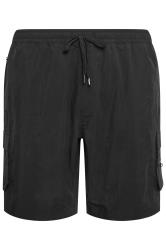 BadRhino Big & Tall Black Crinkle Nylon Cargo Shorts