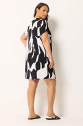 YOURS Plus Size Black Animal Pleat Front Dress | Yours Clothing 2