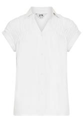 LTS Tall Women's White Shirred Detail Linen Blouse | Long Tall Sally 5