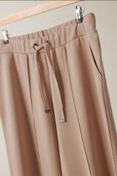 EVANS Plus Size Natural Brown Luxe Wide Leg Joggers | Evans 6