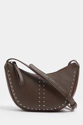 Brown Stud Detail Cross Body Bag | Yours Clothing 3